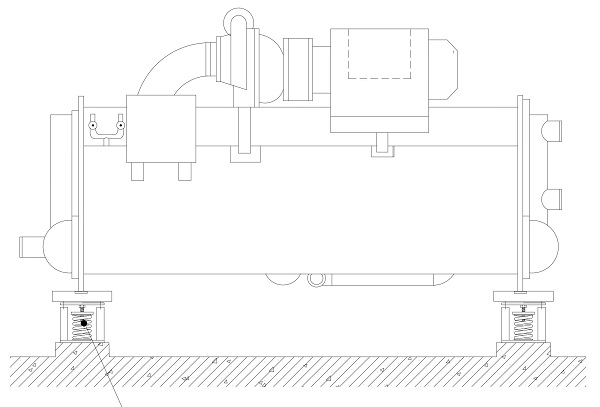 【技術(shù)】住院部制冷機(jī)組隔震示意圖
